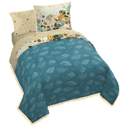 Lilo and Stitch Tropical Boho Queen Bed Set with Sham