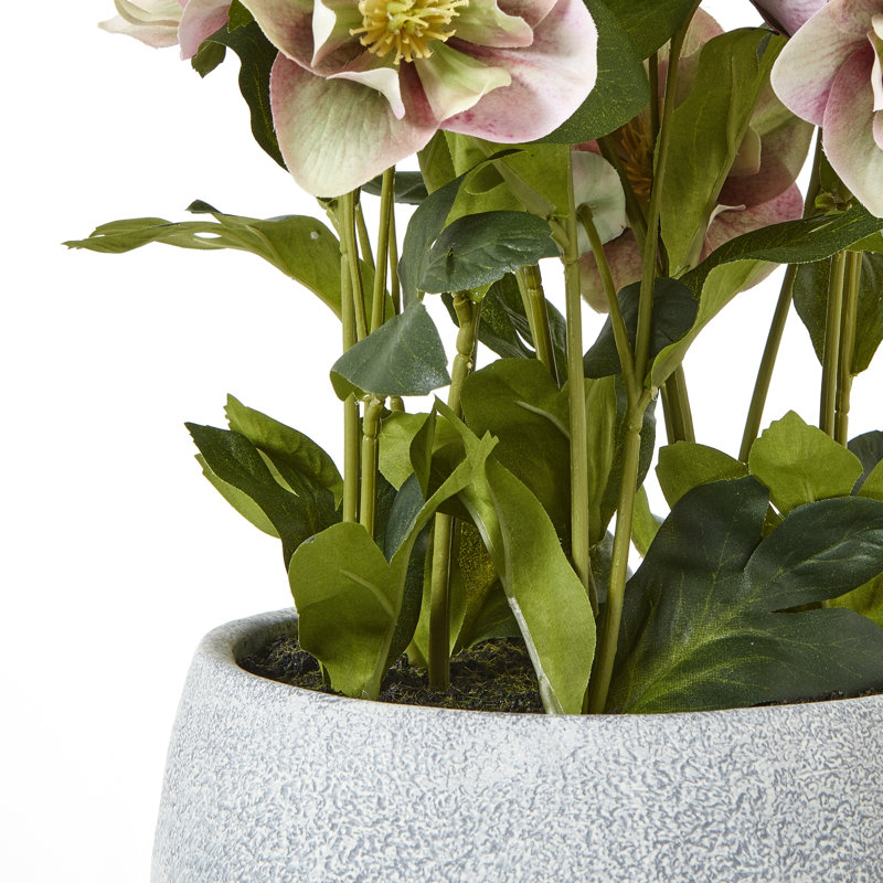 41cm Faux Plant in Pot, Pink, Grey