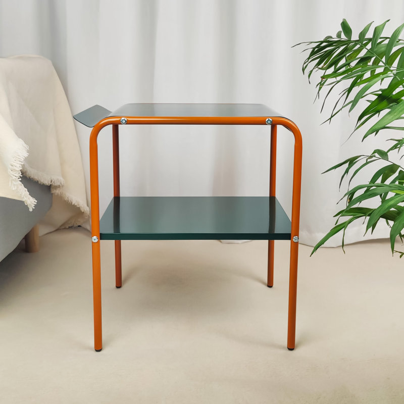 Jazyiah Steel Top End Table, Green