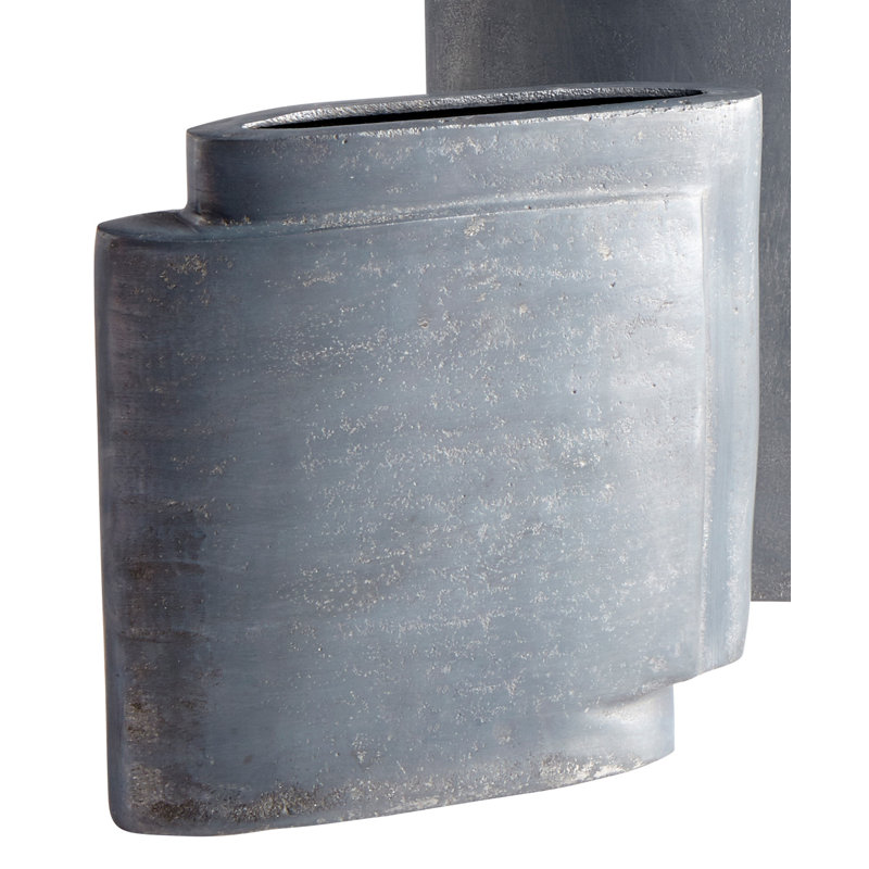 Gray Aluminum Contemporary Stair-Step Vase