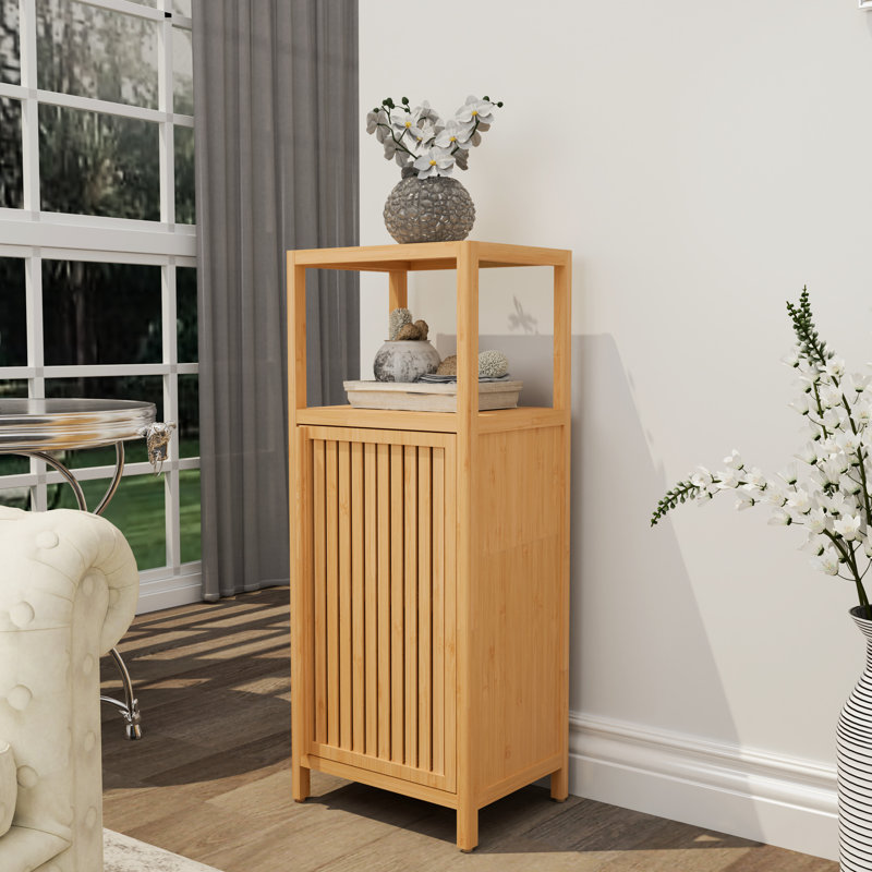 41 Inch Large Capacity Cabinet With One Shelf, 2 Open Shelves And Door Cabinet, Multi - Scene Use, For Laundry Room Pantry Use Single Locker Practical Storage Fits Small Corners, Freestanding Tower