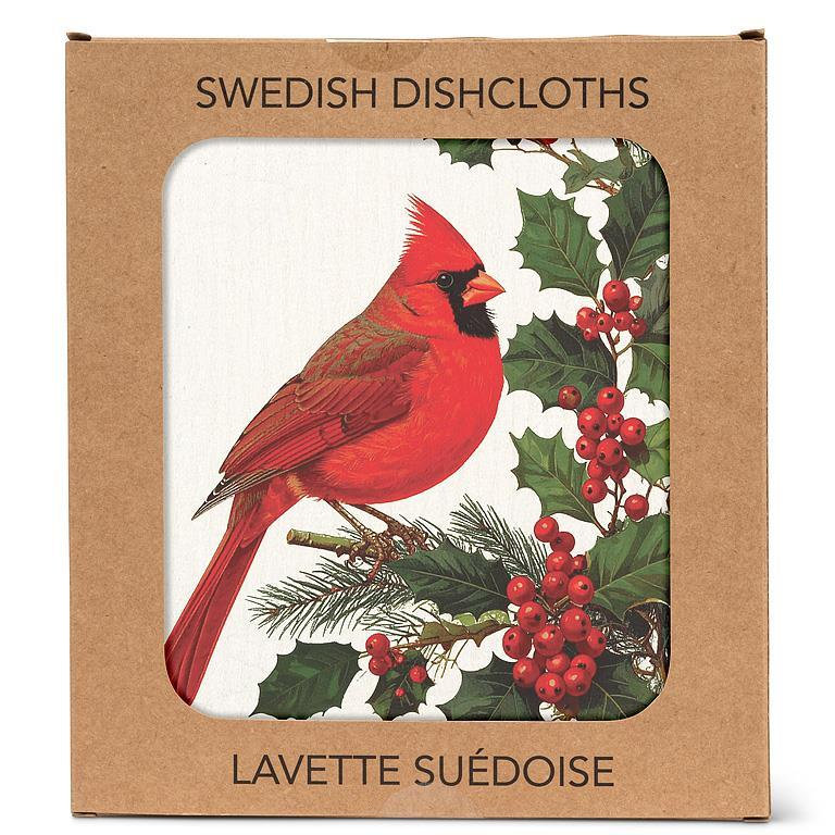 Cardinal & Holly Dishcloth