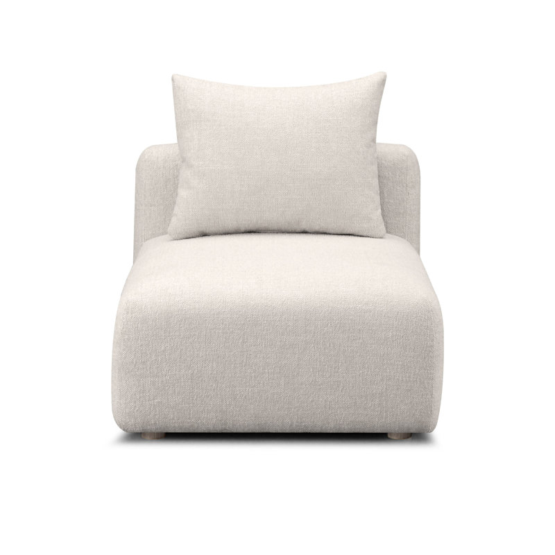 Chaise sans accoudoirs modulaire Hangover, Tissu texturé crème