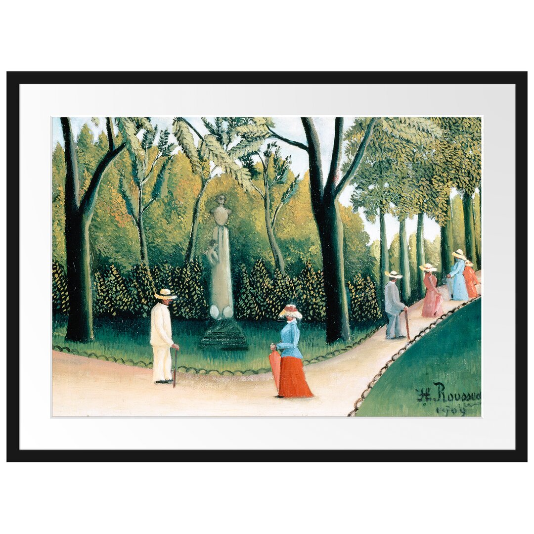 Gerahmtes Poster The Luxembourg Gardens - Shopin Monument von Henri Rousseau