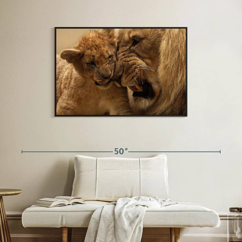 Bonding Lions, 27" H x 40" W