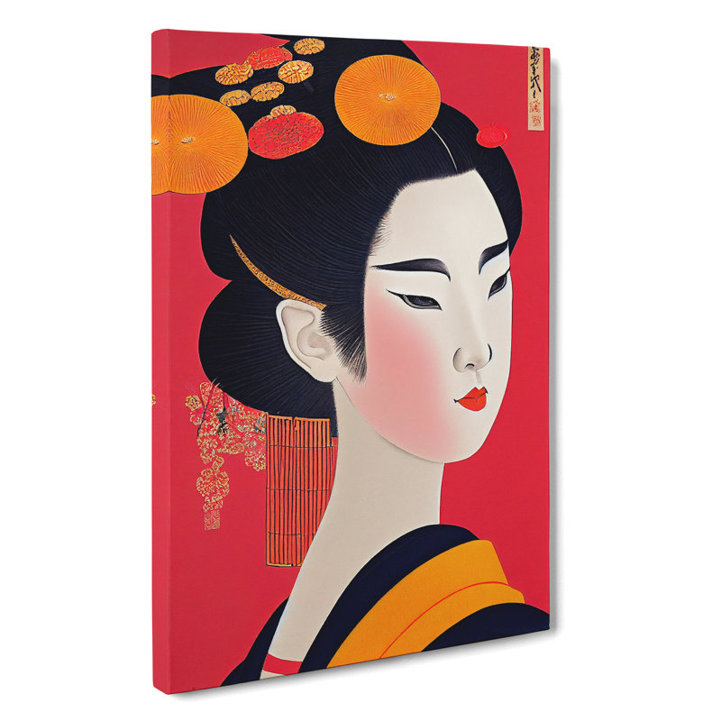 Picture Of A Geisha No.1 - Wrapped Canvas Print, 60cm H x 40cm W x 3cm D