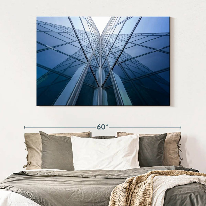 Lilie Modern Glass Building, 34" H x 51" W