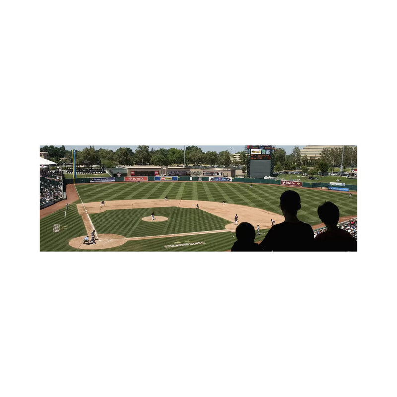 Spectator Watching A Baseball Match At Stadium, Raley Field, West Sacramento, Yolo County, California, USA by Panoramic Images - Wrapped Canvas Panoramic Print