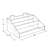 Three-Tier Shelf Counter Step Display, 16" wide