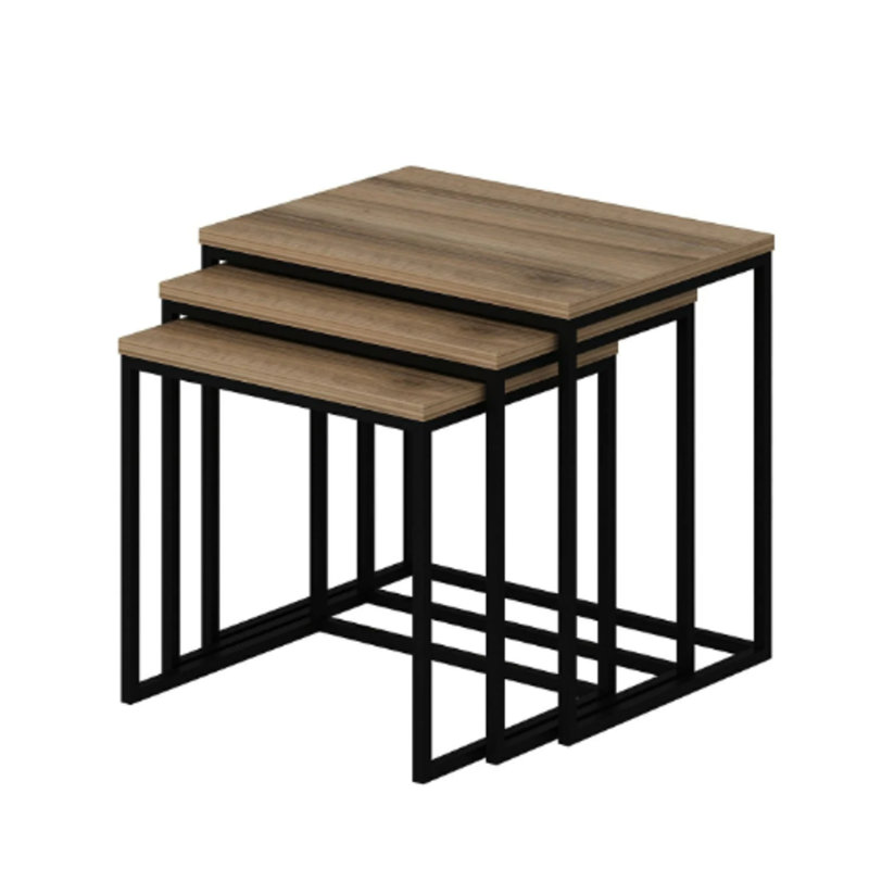 Nesting Table With Metal Legs - Gold