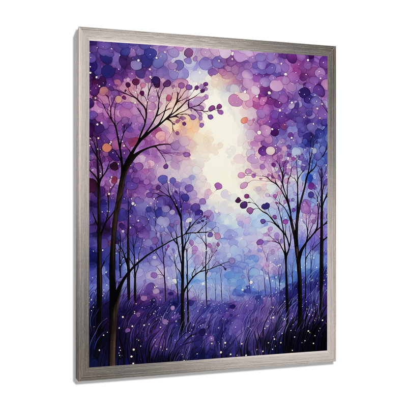 Macmahon Violet Serenade - reproduction d'art sur toile abstraite, H 40 po x l 30 po x P 1,5 po, Cadre photo argenté