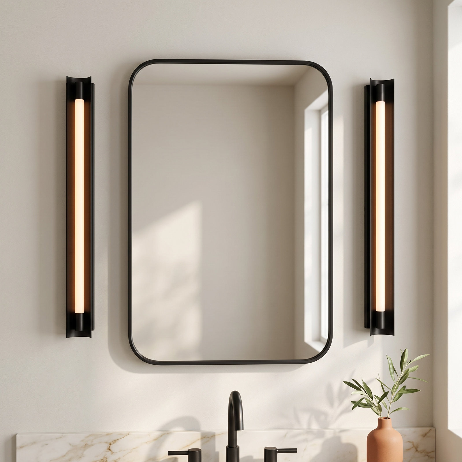 Marine Single Dimmable LED Bath Bar, Midnight Black