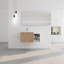 Meuble-lavabo à fermeture en douceur avec lavabo, petites tablettes de rangement et armoire combinée de 12 po