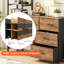 Étagère à 4 niveaux avec 10 tablettes ouvertes et 3 tiroirs en tissu – Meuble de rangement étroit avec structure en acier, brun-472556533
