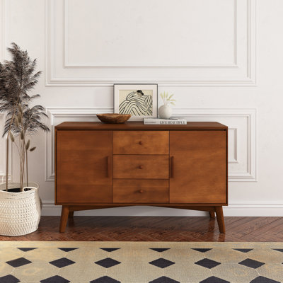Buffet 47 po x 16 po Mid-Century moderne avec rangement pour la cuisine, le salon, la console