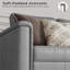 Canapé modulaire en forme de V à 132 places de 132 po de large avec console et rangement, gris-205080420