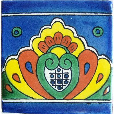 Carreau mexicain Talavera Royal Crown de 4,2 po x 4,2 po 9 pièces TalaMex