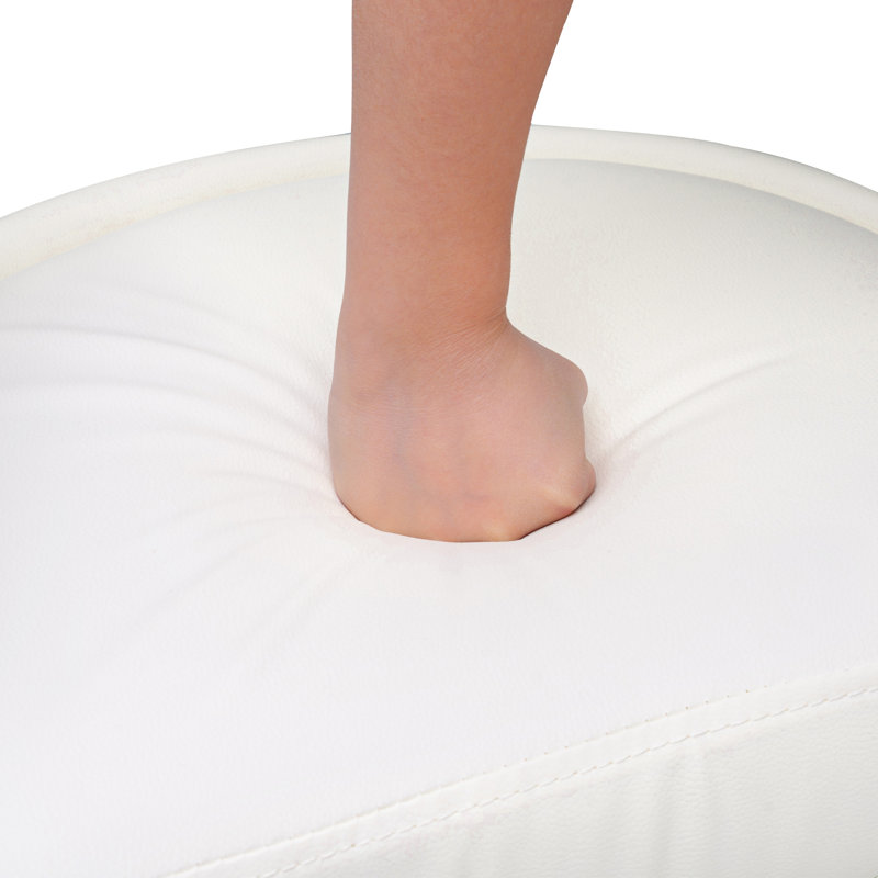Ensemble de 4 tabourets de bar réglables George avec accoudoirs à dossier George, tabourets de comptoir pivotants en cuir de polyuréthane moderne avec repose-pieds, chaises d'îlot de cuisine pour la salle à manger, bar maison, café, blanc
