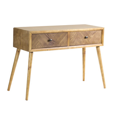 Table de bout brune 47 po avec deux tiroirs