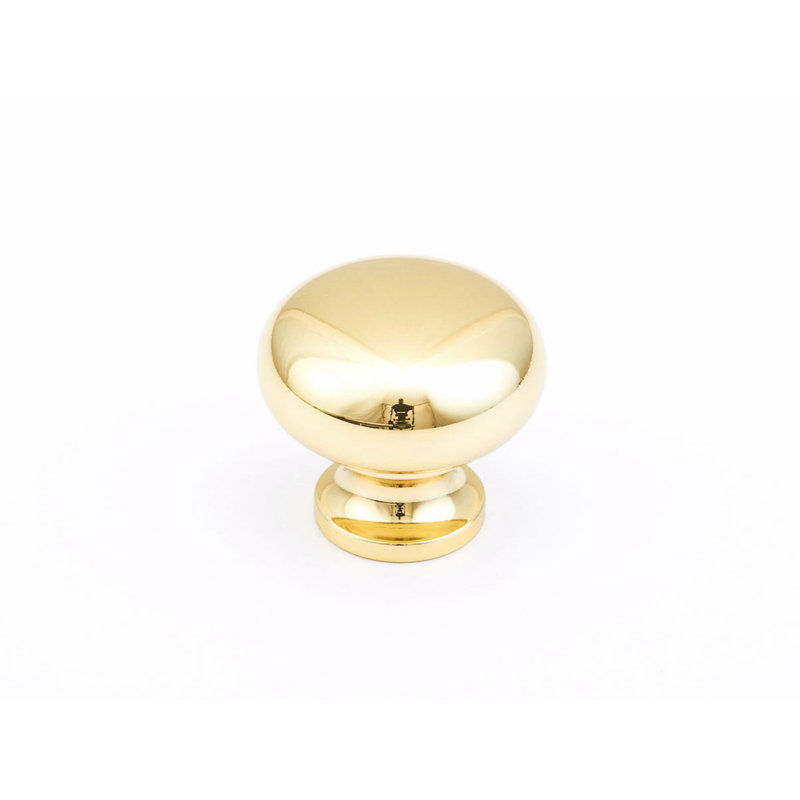 Traditional Round Knob, Polished Brass