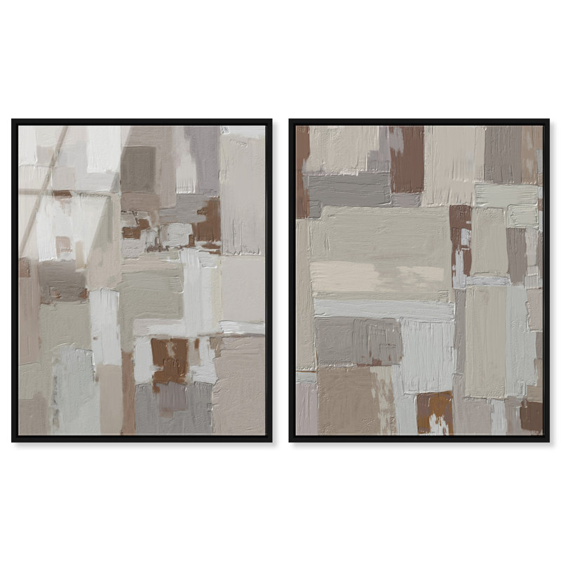 In Place Set Set by Oliver Gal, 31"H x 37"W, Black Floater Frame