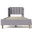 Velvet Grille-Panel Bed With Charging Station-459004539-459004537