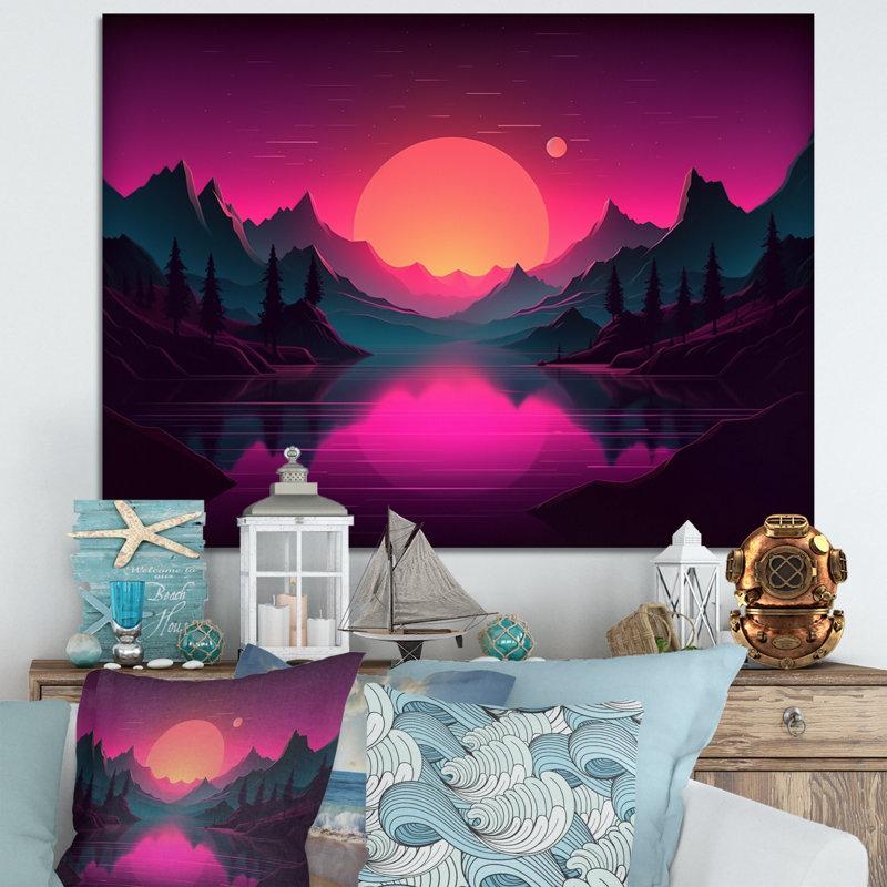 «Pink Nebular Wonderland III», reproduction, H 24 po x l 32 po x P 1 po, Toile tendue