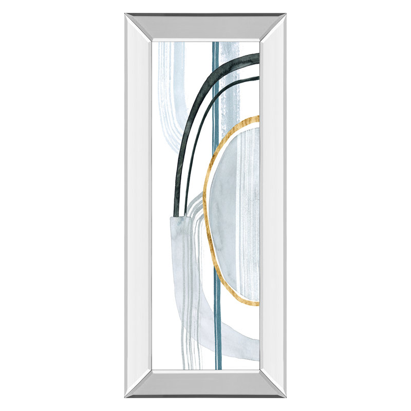 Art mural Gradient Gears I - 18 po x 42 po - Cadre en miroir