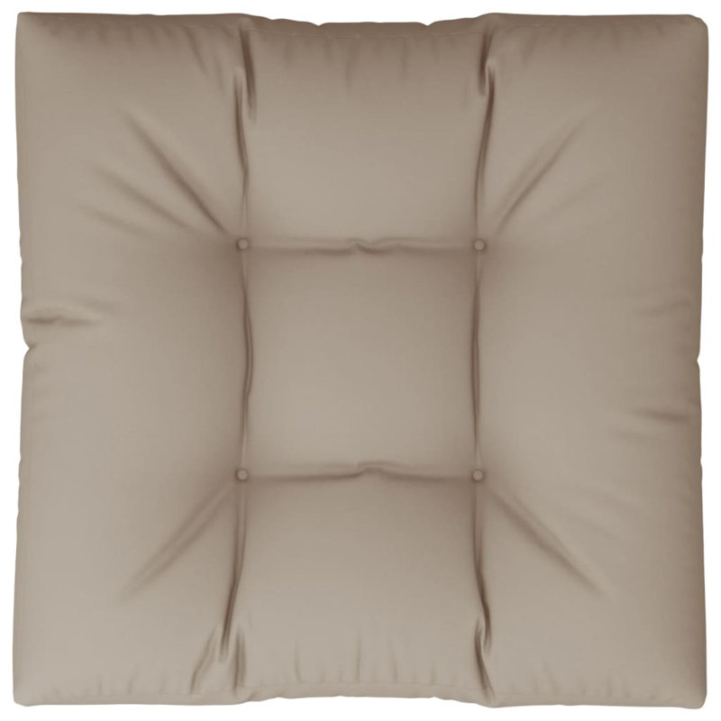 vidaXL Pallet Cushion Taupe 100% polyester 9.0" x 9.0" x 1.5, Taupe, 22.8" H x 22.8" W x 4.7" D