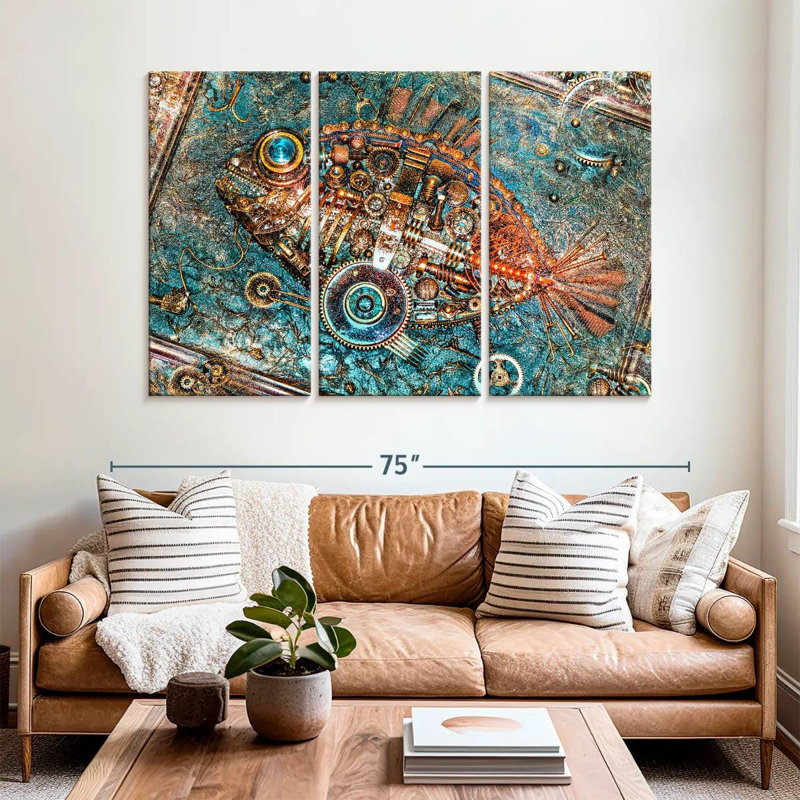 Steampunk Fish, 42" H x 65" W