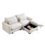 Canapé modulaire en velours côtelé confortable pour le salon avec coussins et accoudoirs ronds, canapé-lit en velours côtelé moderne avec repose-pieds profonds et repose-pieds (2 places)-1507468036