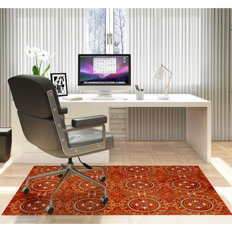Tapis de chaise rectangulaire Juga, L 36 po x L 60 po, Rouge