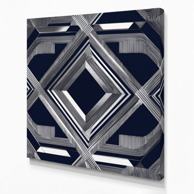 Art mural sur toile gris Op Art 77