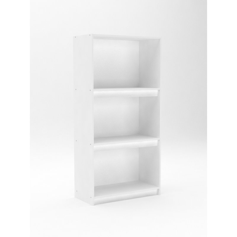  Bibliothèque large à 3 niveaux avec tablettes ouvertes: l 23,6 po x P 11,4 po x H 47,7 po, Blanc