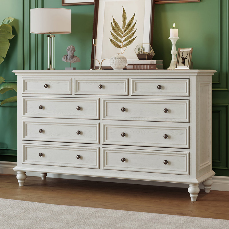 Buffet décoratif moderne en bois massif blanc