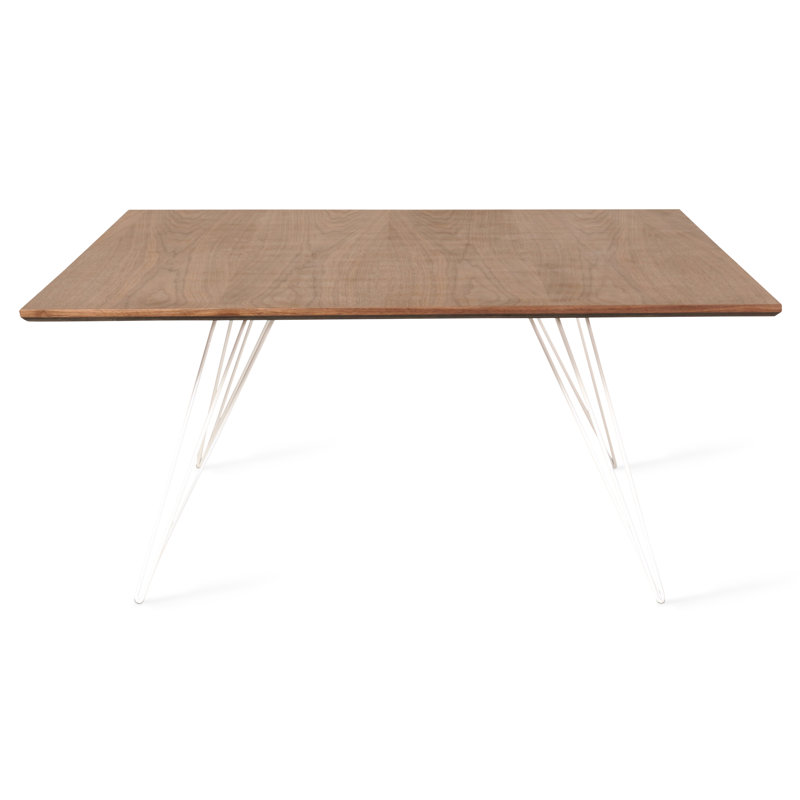 Table basse Williams, H 18 po x l 40 po x P 40 po, Blanc, Noyer