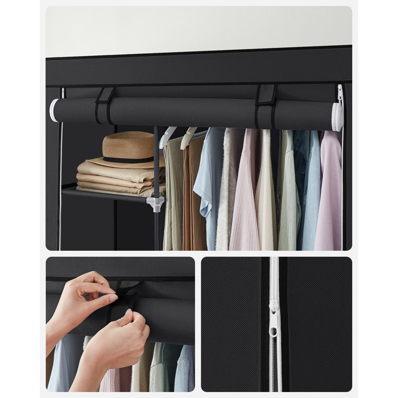 Aliyiah 105cm Portable Wardrobe, Black