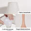 Lampe de table élégante en forme de larme rose de 17 po de haut avec abat-jour en tissu beige, 2 ampoules à DEL incluses-1085265138