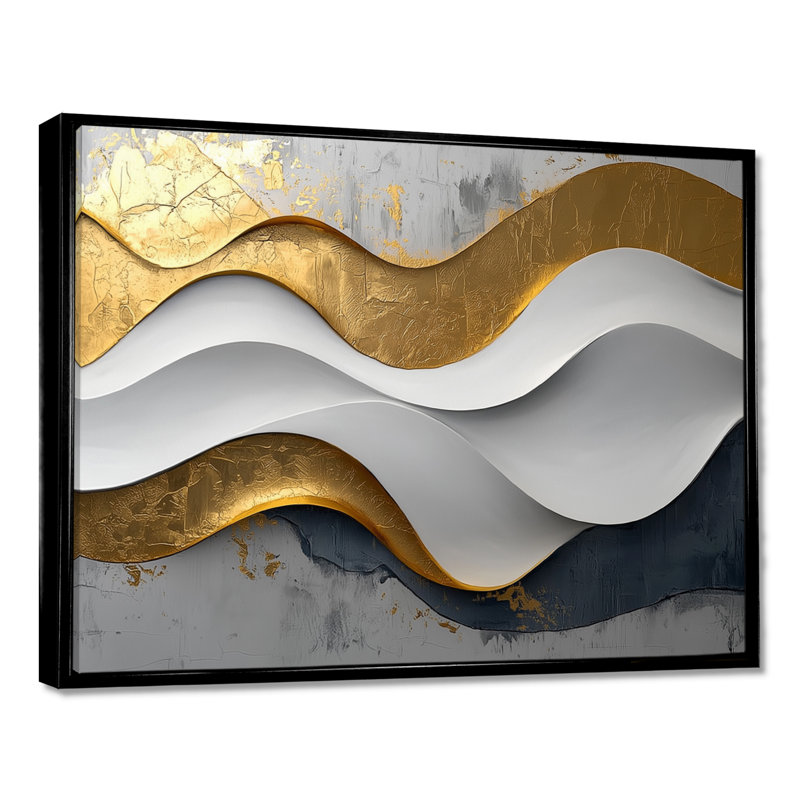 Amaro VI - Abstract Large Wall Art, Noir, noir, noir, noir, Cadre flottant, H 24 po x l 32 po