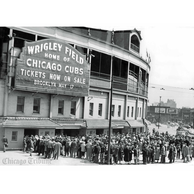 Wrigley Field - rétro, H 14 po x l 18 po