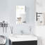 Armoire à pharmacie encastrée avec miroir, armoire de salle de bain à fixation murale avec porte simple et tablettes de rangement, blanc