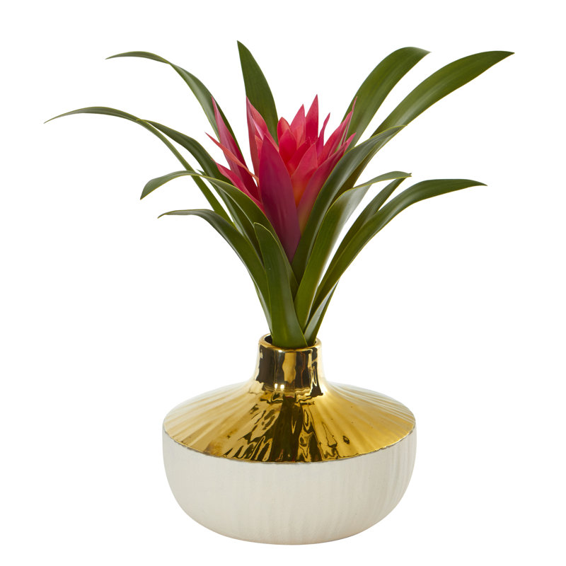 13'' Faux Flowering Plant in Ceramic Pot