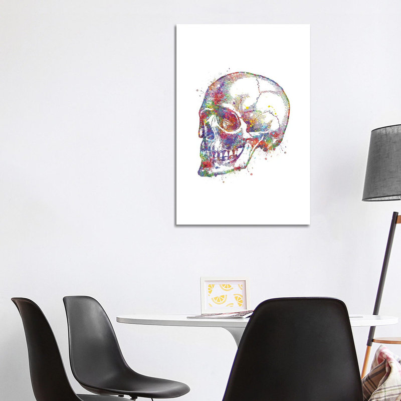 Skull Persp 1 Piece Wrapped Canvas Painting, 101.6 cm H x 66.04 cm W x 3.175 cm D