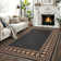 Modern Easy Jute Rug Machine Washable Geometric Bordered Indoor Outdoor Carpet with Non-Slip Backing, Non-Shedding Floor Cover for Backyard, Bedroom, Patio
