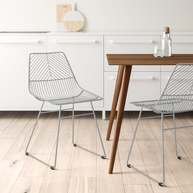 Kamini Patio Dining Side Chair, Silver