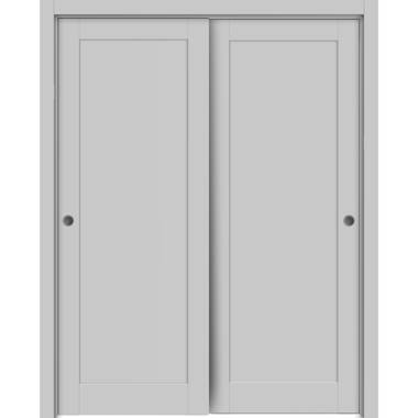 SARTODOORS Closet Sliding Doors 60 x 96, Gray