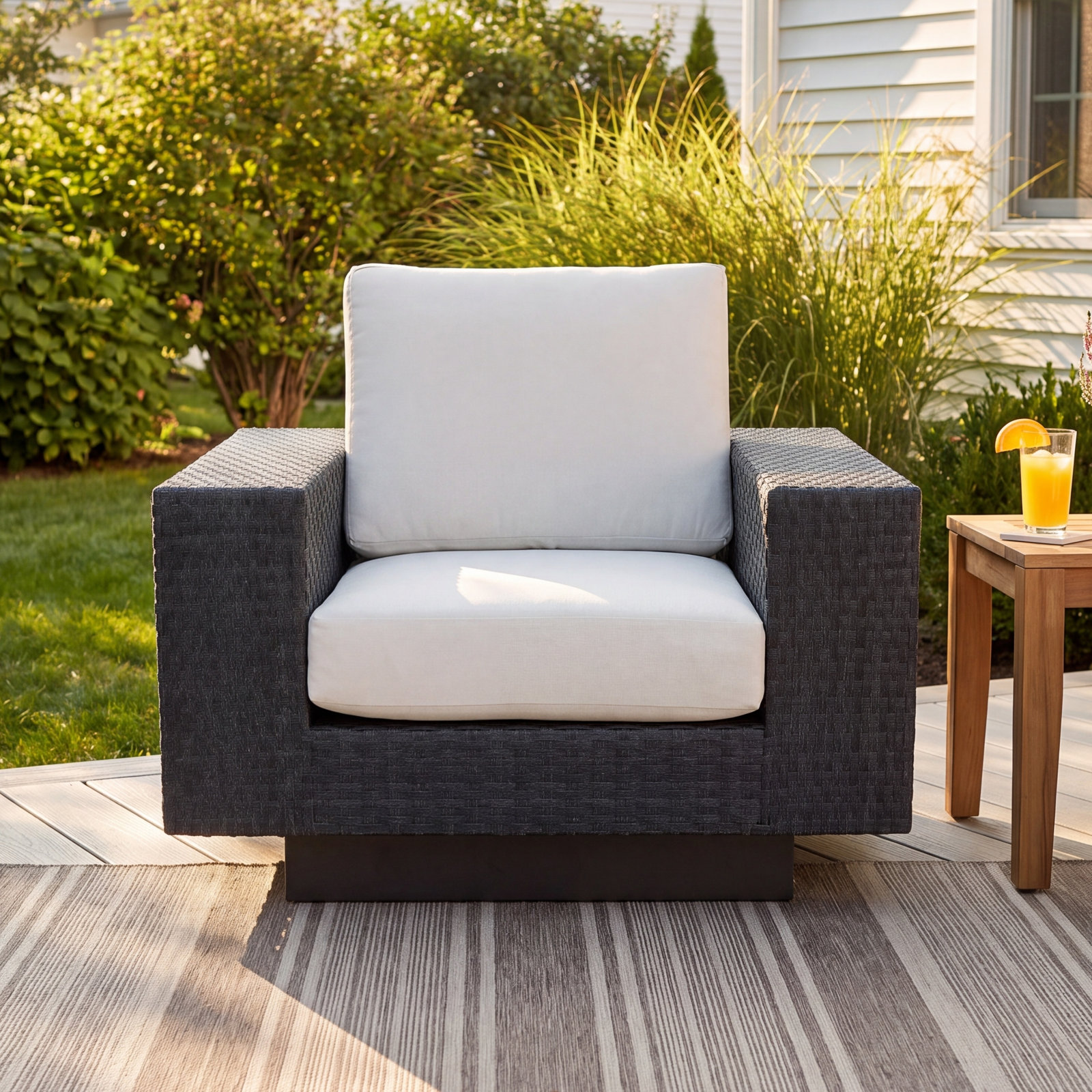 Jenette Sunbrella® Swivel Patio Lounge Chair