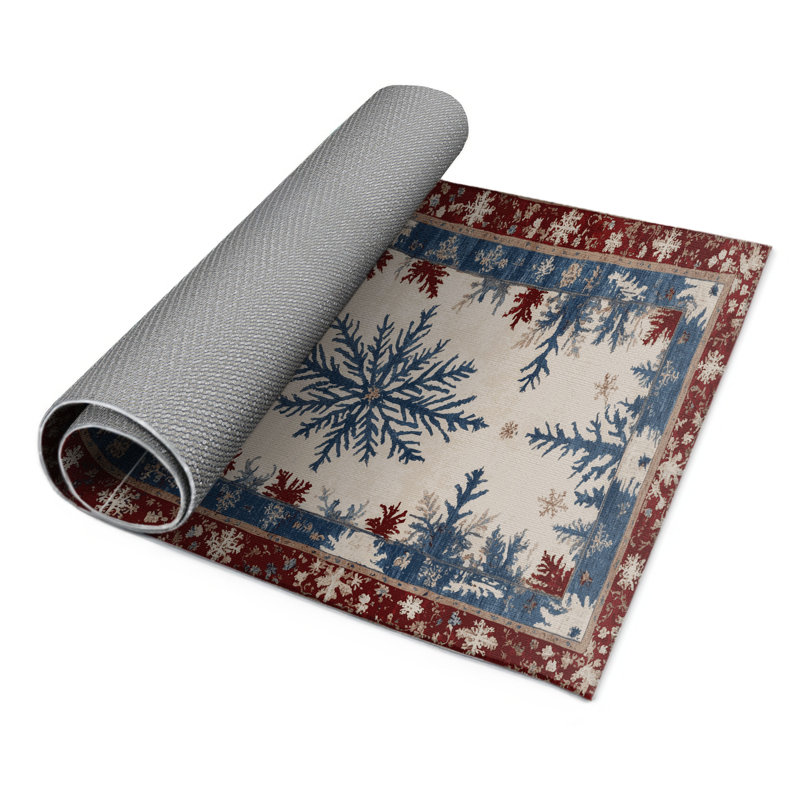 French Beige Indoor and Outdoor Area Rug, Rectangle 5' x 7'