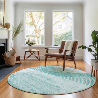 Tapis bleu sarcelle lavable à la machine Premium Prisco
