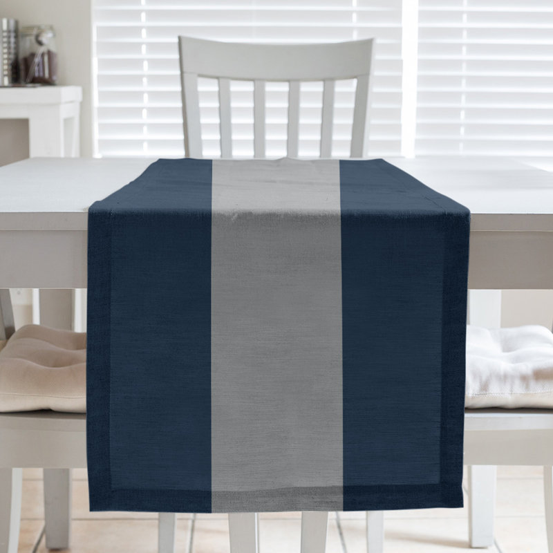 Minnesota Basketball Table Runner, 72" L x 16" W, Navy/Gray/Navy, Cotton Twill